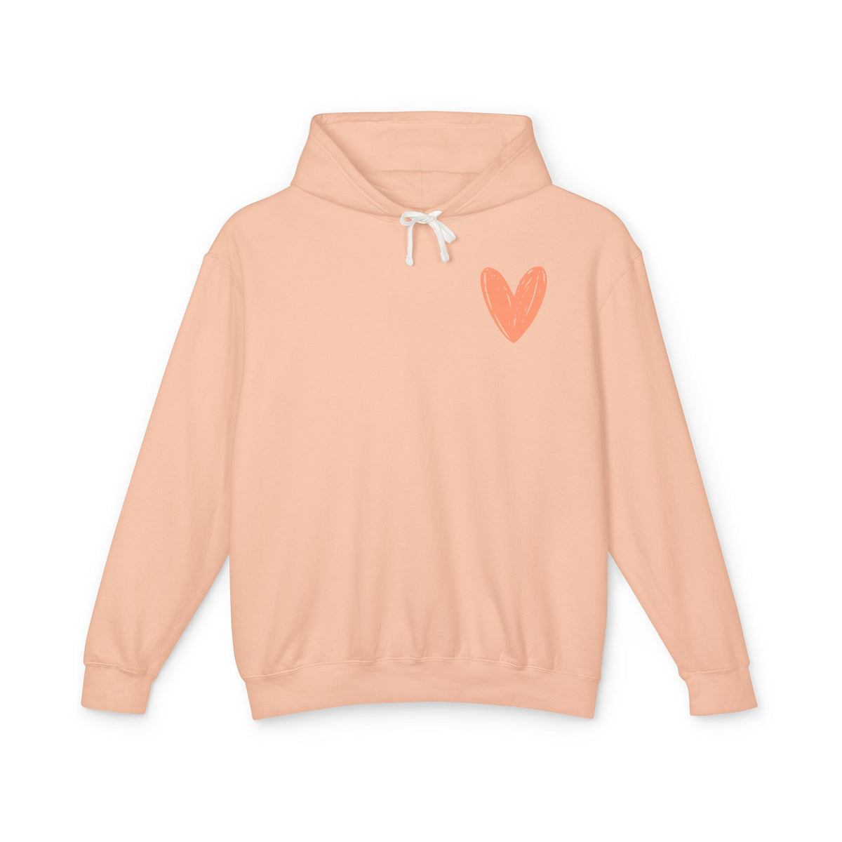 Heart Sweatshirt — Peach  Hooded Sweatshirt- Loungewear