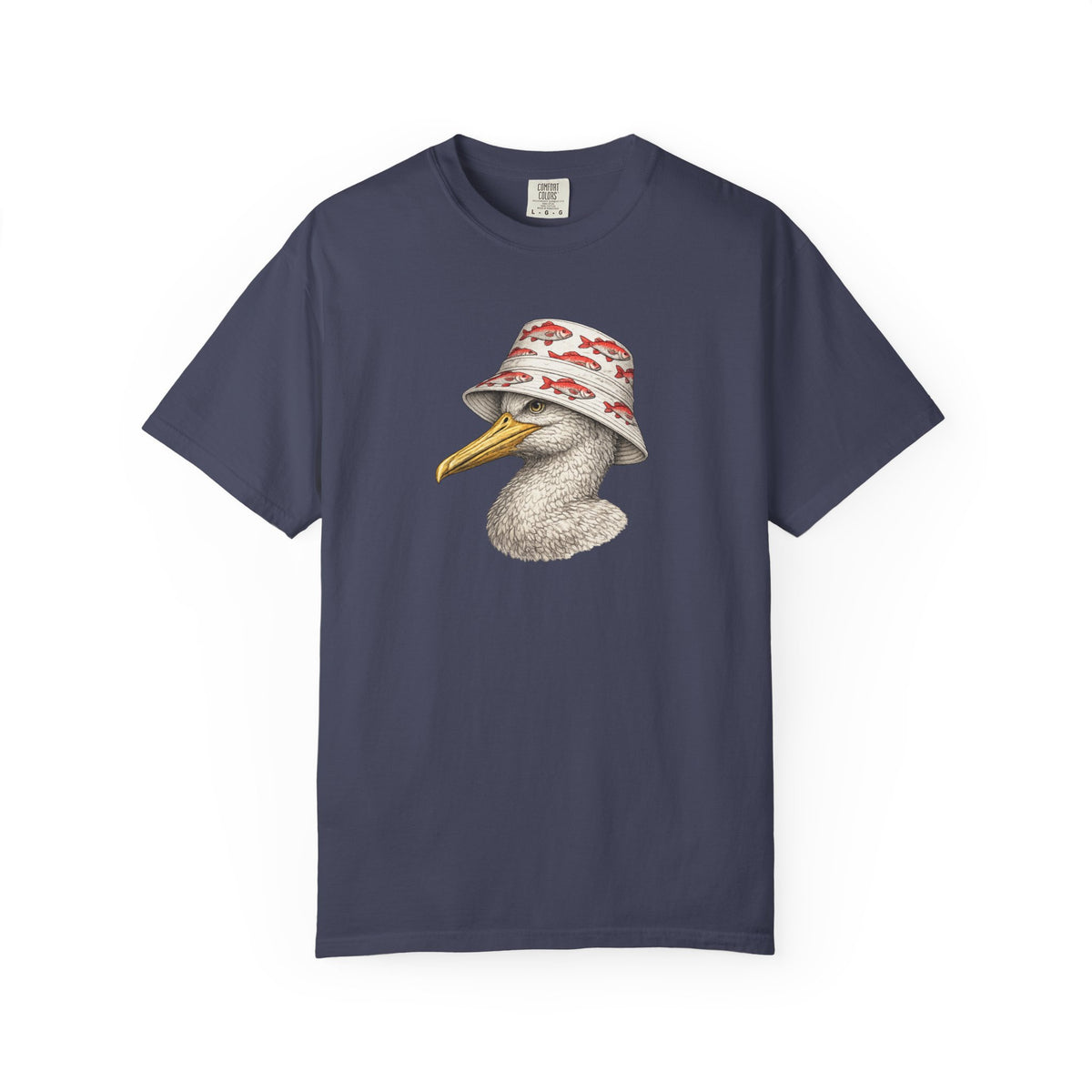 Seagull with Fish Bucket Hat T-Shirt- Seagull Tshirt