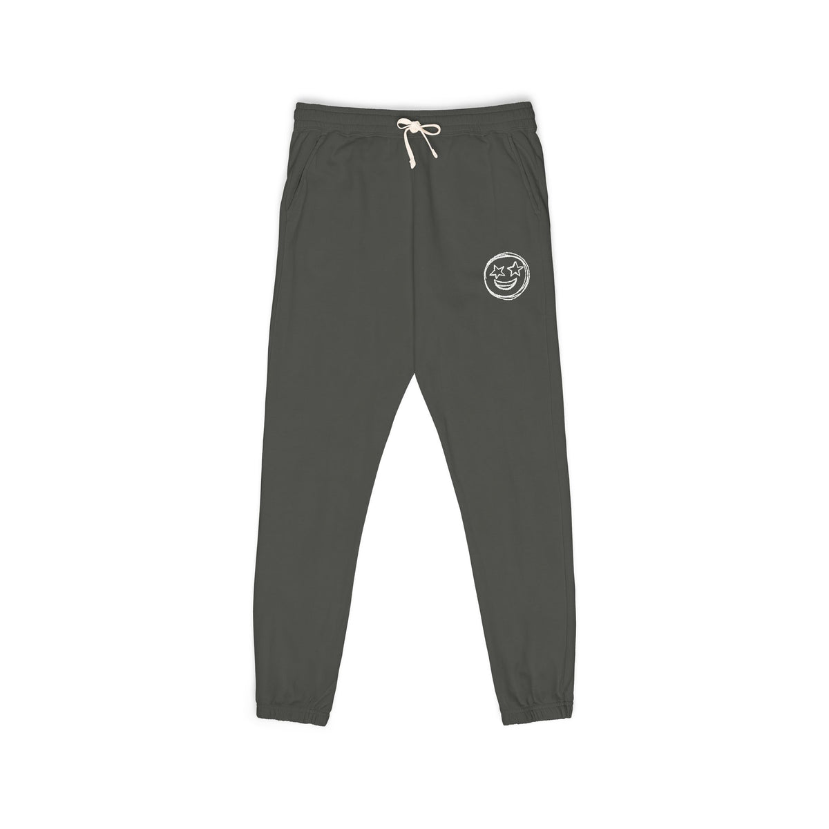 Smiling Face Fleece Sweatpants- Smiley Face Joggers Lounge Sweats