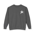 Star Crewneck Sweatshirt —  White  Star Chest Graphic