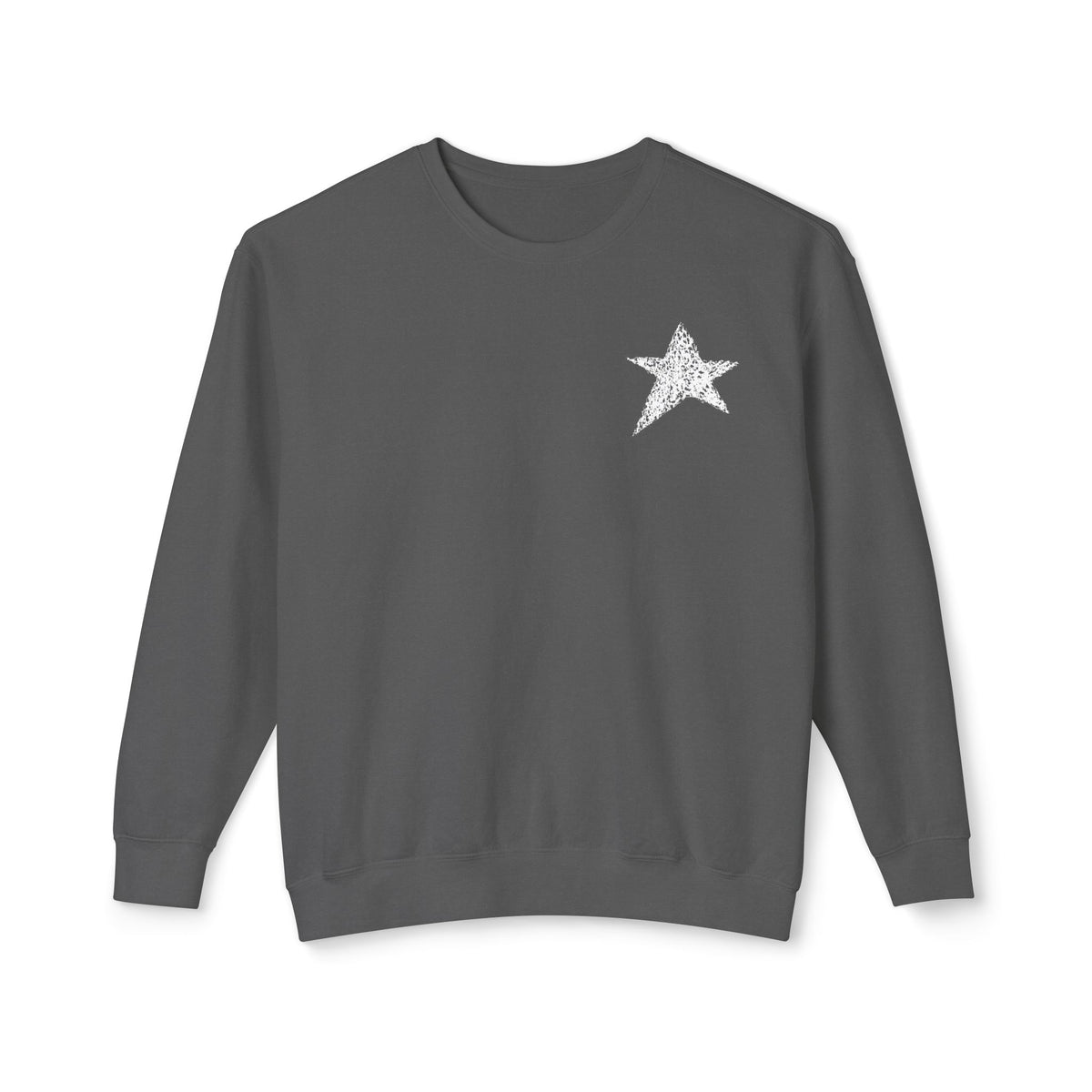 Star Crewneck Sweatshirt —  White  Star Chest Graphic