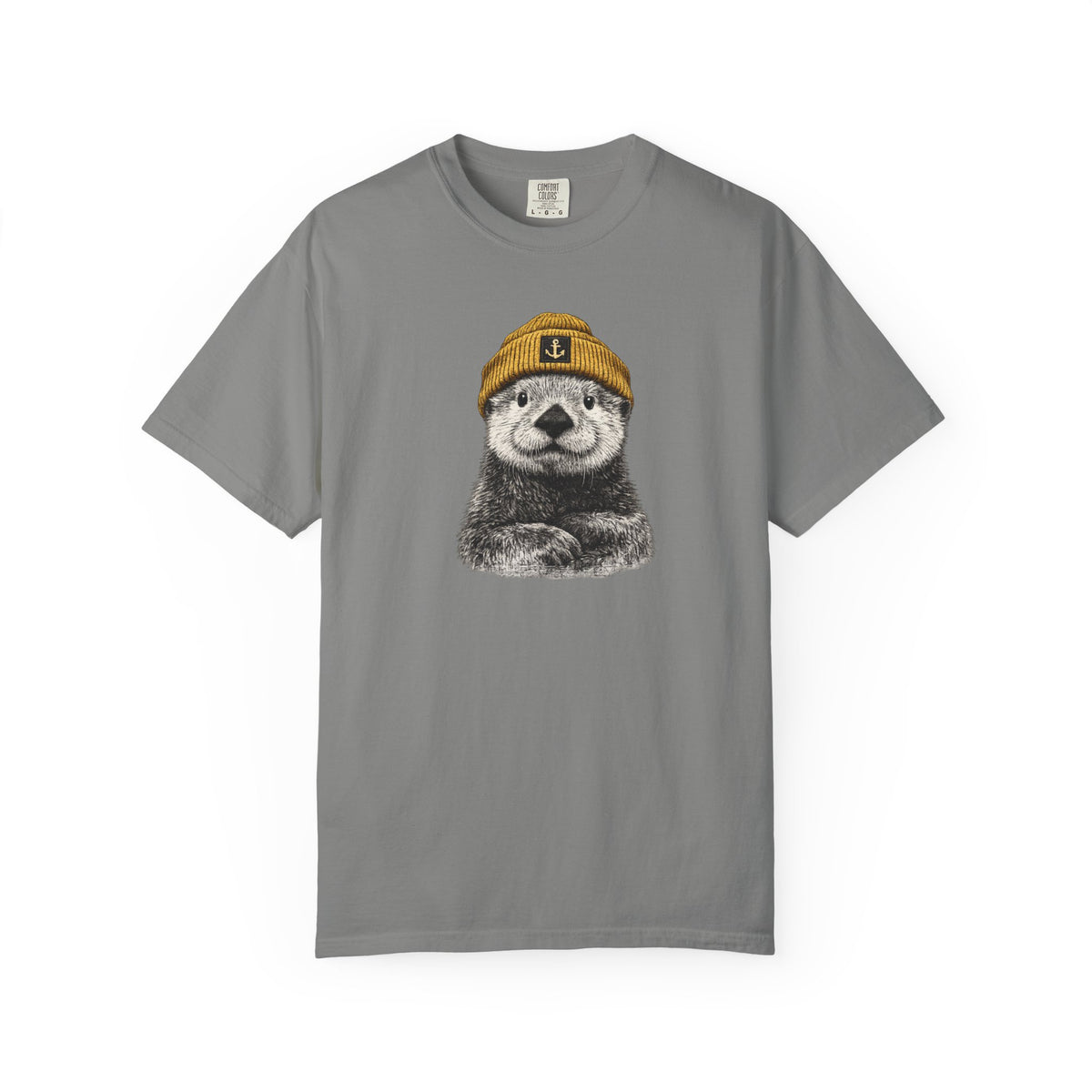 Otter in Beanie T-Shirt — Cute Graphic Tee for Animal Lovers