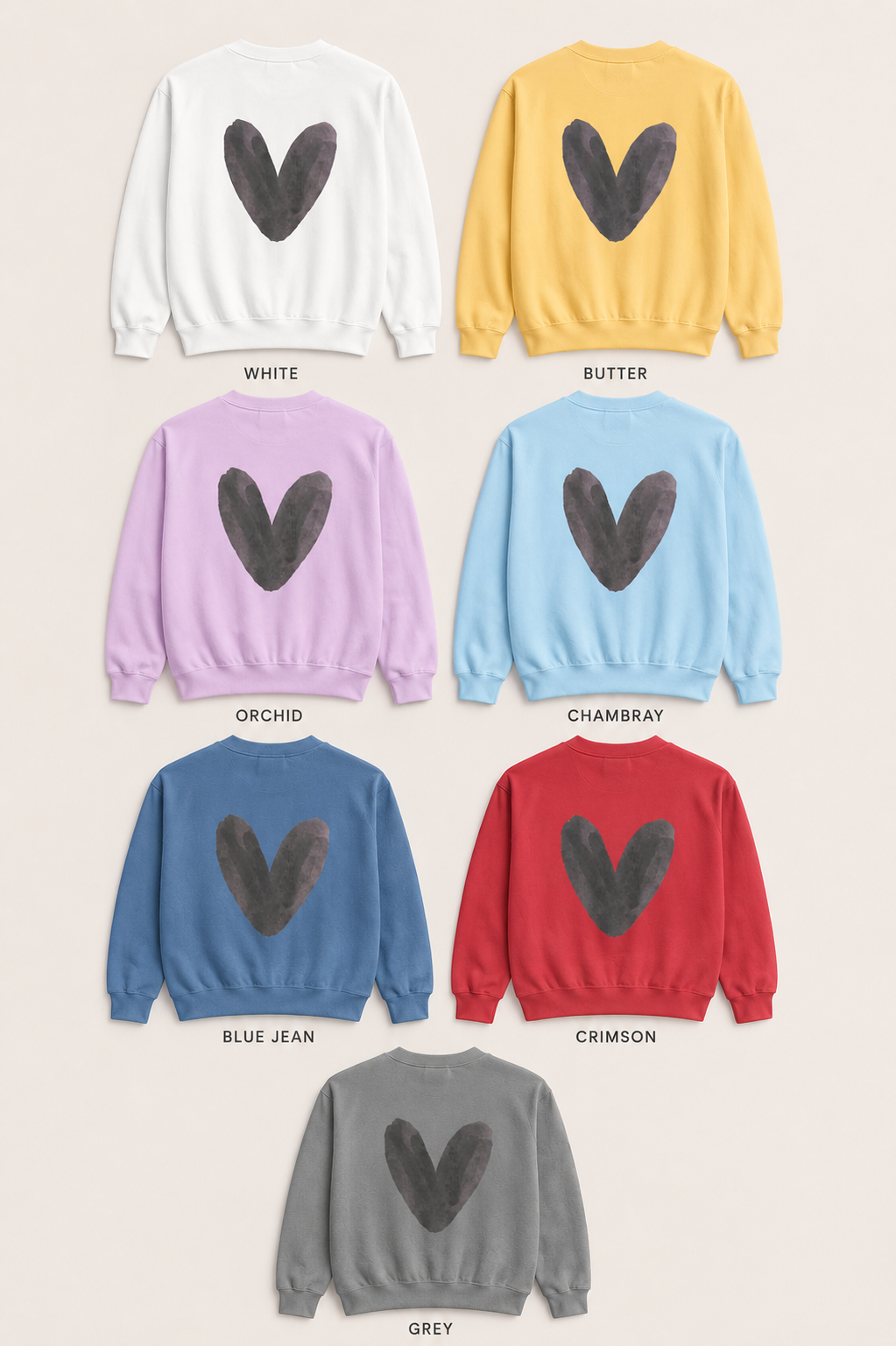 Love Brushstroke Sweatshirt — Sweatshirt with love and a Heart on the Back