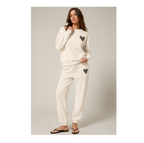 Heart Sweatpants —Black heart sketch  ivory Fleece Joggers