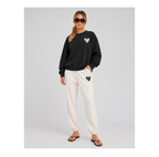 Heart Sweatpants —Black heart sketch  ivory Fleece Joggers