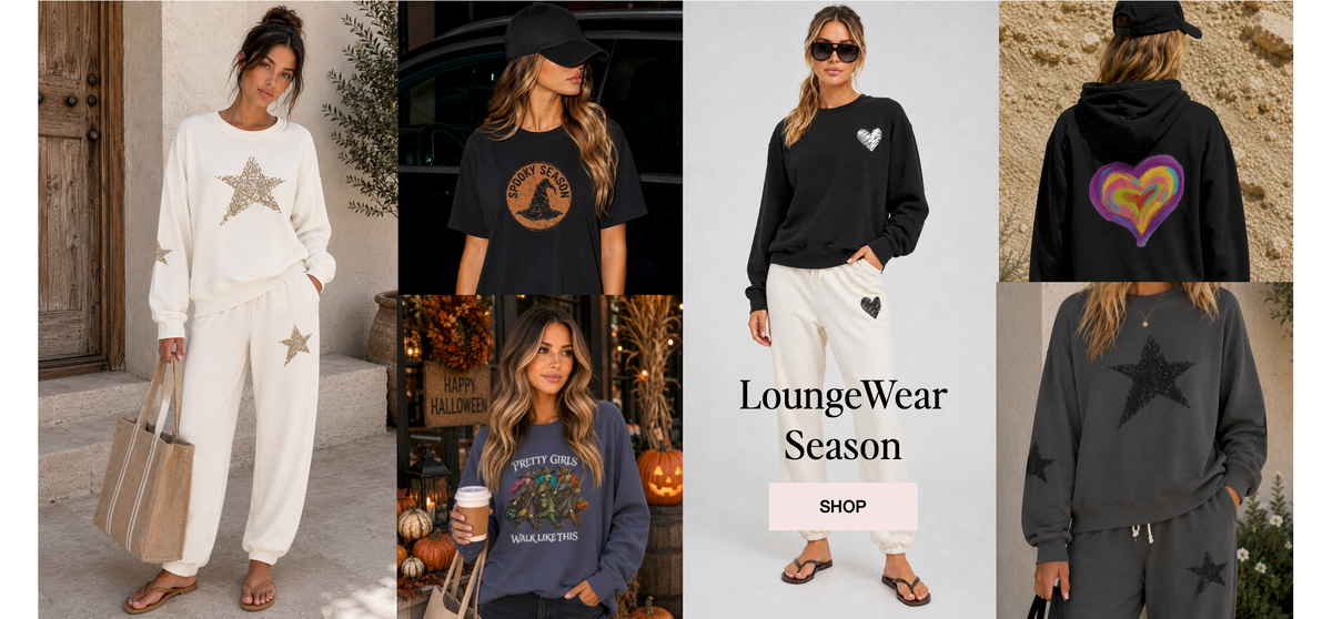 loungewear, heart tshirt, heart lounge sets